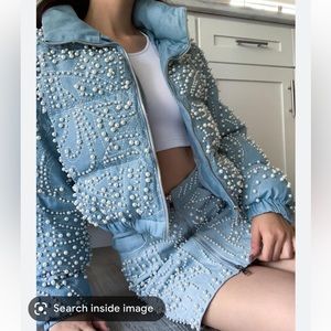 AZALEA WANG Denim Pearl Puffer